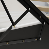 Hoxton Room White Caledon PU Leather Gas Lift Storage Bed with LED
