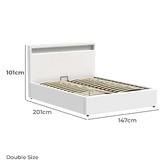 Hoxton Room White Caledon PU Leather Gas Lift Storage Bed with LED