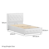Hoxton Room White Hoyce Faux Leather Gas Lift Bed