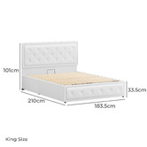 Hoxton Room White Hoyce Faux Leather Gas Lift Bed