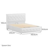 Hoxton Room White Hoyce Faux Leather Gas Lift Bed