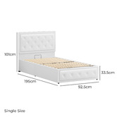 Hoxton Room White Hoyce Faux Leather Gas Lift Bed