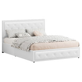 Hoxton Room White Hoyce Faux Leather Gas Lift Bed