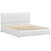Hoxton Room White Hoyce Faux Leather Gas Lift Bed