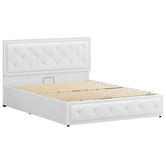 Hoxton Room White Hoyce Faux Leather Gas Lift Bed