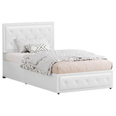 Hoxton Room White Hoyce Faux Leather Gas Lift Bed