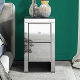 Hoxton Room Allia 2 Drawer Mirrored Bedside Table
