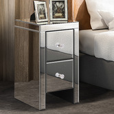 Hoxton Room Allia 2 Drawer Mirrored Bedside Table