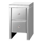 Hoxton Room Allia 2 Drawer Mirrored Bedside Table