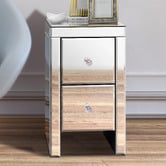 Hoxton Room Allia 2 Drawer Mirrored Bedside Table