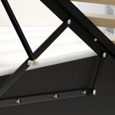 Hoxton Room White Caledon PU Leather Gas Lift Storage Bed with LED