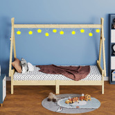 Hoxton Room Citali Pine Wood Teepee Single Bed Frame
