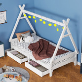 Hoxton Room Citali Pine Wood Teepee Single Bed Frame