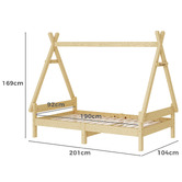 Hoxton Room Citali Pine Wood Teepee Single Bed Frame
