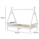 Hoxton Room Citali Pine Wood Teepee Single Bed Frame