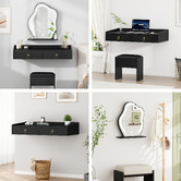 Hoxton Room 2 Piece Audrey Floating LED Dressing Table &amp; Stool Set