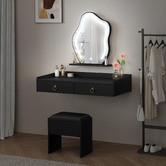 Hoxton Room 2 Piece Audrey Floating LED Dressing Table &amp; Stool Set