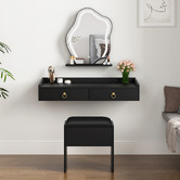 Hoxton Room 2 Piece Audrey Floating LED Dressing Table &amp; Stool Set