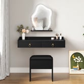 Hoxton Room 2 Piece Audrey Floating LED Dressing Table &amp; Stool Set