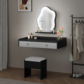Hoxton Room 2 Piece Audrey Floating LED Dressing Table &amp; Stool Set