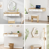 Hoxton Room 2 Piece Audrey Floating LED Dressing Table &amp; Stool Set