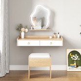 Hoxton Room 2 Piece Audrey Floating LED Dressing Table &amp; Stool Set