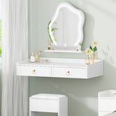 Hoxton Room 2 Piece Audrey Floating LED Dressing Table &amp; Stool Set