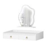 Hoxton Room 2 Piece Audrey Floating LED Dressing Table &amp; Stool Set