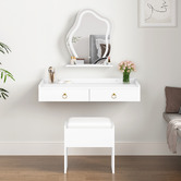Hoxton Room 2 Piece Audrey Floating LED Dressing Table &amp; Stool Set