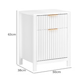 Hoxton Room Lestat 2 Drawer Bedside Table