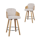 Hoxton Room 66cm Carson Upholstered Swivel Bar Stools