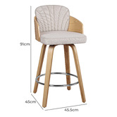 Hoxton Room 66cm Carson Upholstered Swivel Bar Stools