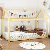 Hoxton Room Caius Pine Wood House Single Bed Frame
