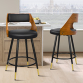 Hoxton Room Davian Faux Leather Swivel Bar Stools