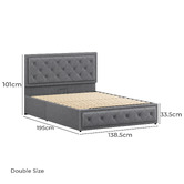 Hoxton Room Hoyce Upholstered Gas Lift Storage Bed