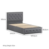 Hoxton Room Hoyce Upholstered Gas Lift Storage Bed