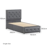Hoxton Room Hoyce Upholstered Gas Lift Storage Bed