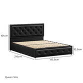 Hoxton Room Black Hoyce Faux Leather Gas Lift Bed