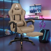 Hoxton Room Zed Upholstered Gaming Chair with Footrest