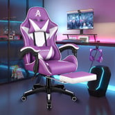 Hoxton Room Zed Faux Leather Gaming Chair with Footrest