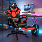 Hoxton Room Zed Faux Leather Gaming Chair with Footrest