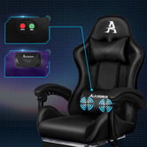 Hoxton Room Zed Faux Leather Gaming Chair with Footrest