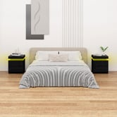 Hoxton Room Nolen 2 Drawer Bedside Table with LED Light