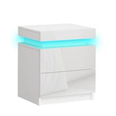 Hoxton Room Nolen 2 Drawer Bedside Table with LED Light