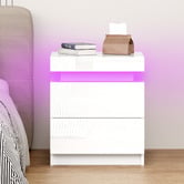 Hoxton Room Nolen 2 Drawer Bedside Table with LED Light