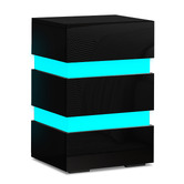 Hoxton Room Nazir 3 Drawer Bedside Table with LED Lights