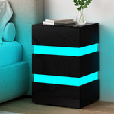 Hoxton Room Nazir 3 Drawer Bedside Table with LED Lights