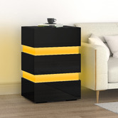 Hoxton Room Nazir 3 Drawer Bedside Table with LED Lights