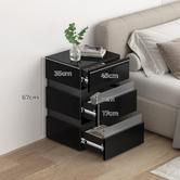 Hoxton Room Nazir 3 Drawer Bedside Table with LED Lights