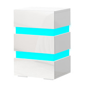 Hoxton Room Nazir 3 Drawer Bedside Table with LED Lights